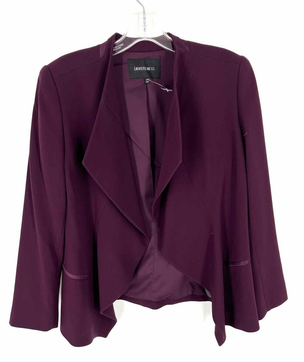 Lafayette 148 Size 8 Wine Solid Designer Blazer